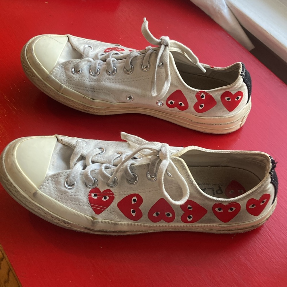Comme de Garcons Play Converse multi heart tennis shoes sneakers Size 9.5 W